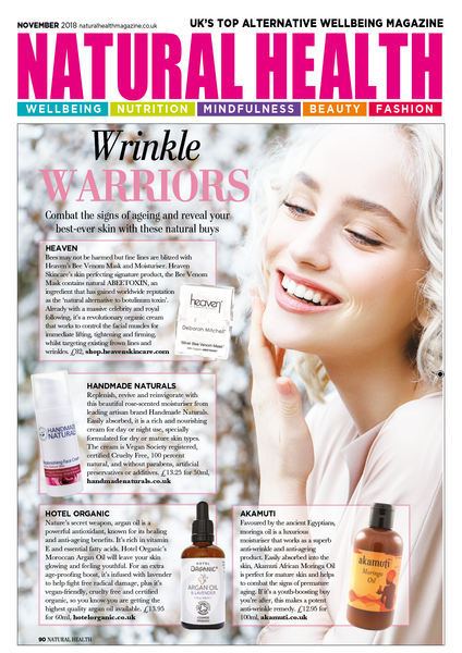 Wrinkle Warriers - Argan Oil & Lavender, Featured in Natural Health Magazine