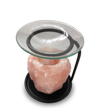 Himalayan Salt tealight candle holder, Oil Burner metal stand and glass oil tray