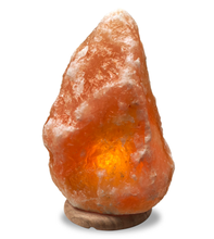 Natural Himalayan Crystal Salt Lamp - Wood Base